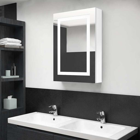 Bathroom Cabinet | Shining white | MDF in melamine finish, glass | Medium