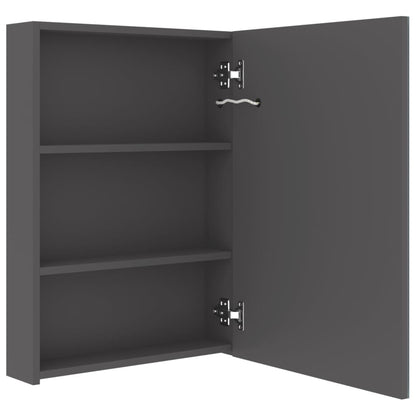 Bathroom Cabinet | Grey | MDF with Melamine Finish, Glass | Medium
