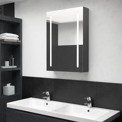 Bathroom Cabinet | Grey | MDF with Melamine Finish, Glass | Medium