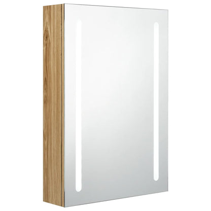 Bathroom Cabinet | Oak | MDF with Melamine Finish, Glass | 50x13x70 cm