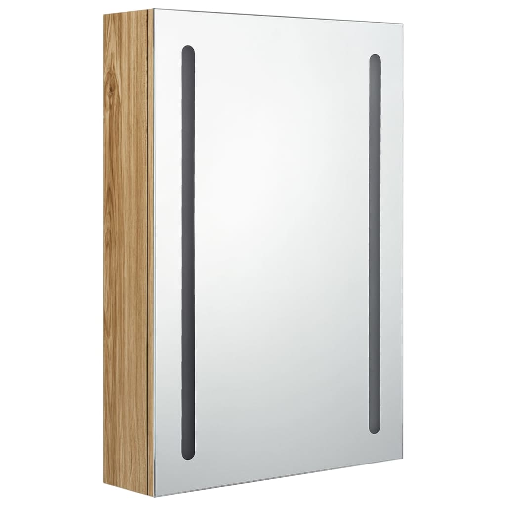 Bathroom Cabinet | Oak | MDF with Melamine Finish, Glass | 50x13x70 cm