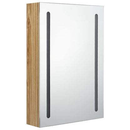 Bathroom Cabinet | Oak | MDF with Melamine Finish, Glass | 50x13x70 cm