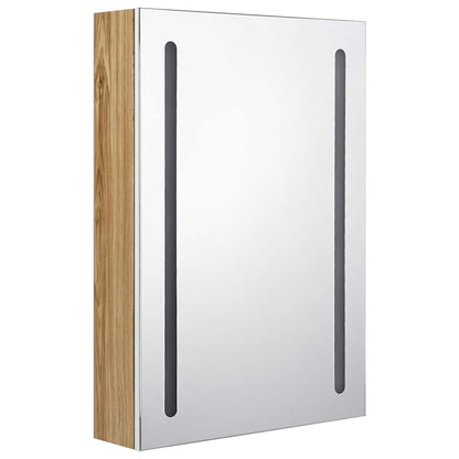 Bathroom Cabinet | White and Oak | MDF, Glass | Medium | Bathroom Cabinet