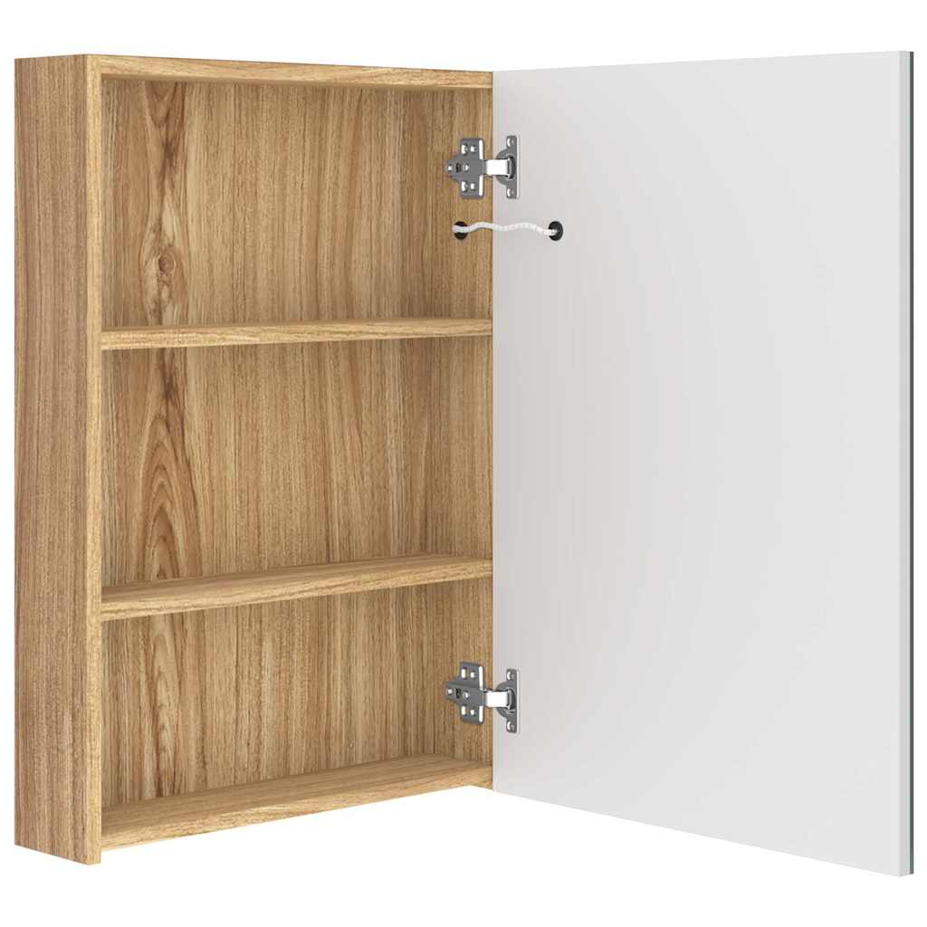 Bathroom Cabinet | White and Oak | MDF, Glass | Medium | Bathroom Cabinet