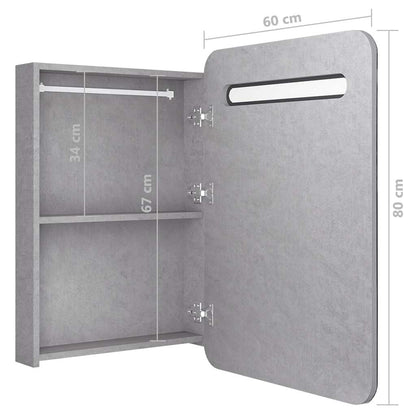 Bathroom Cabinet | Concrete grey | MDF with melamine finish, glass