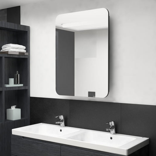 Bathroom Cabinet | Black | MDF with melamine finish, glass | Medium
