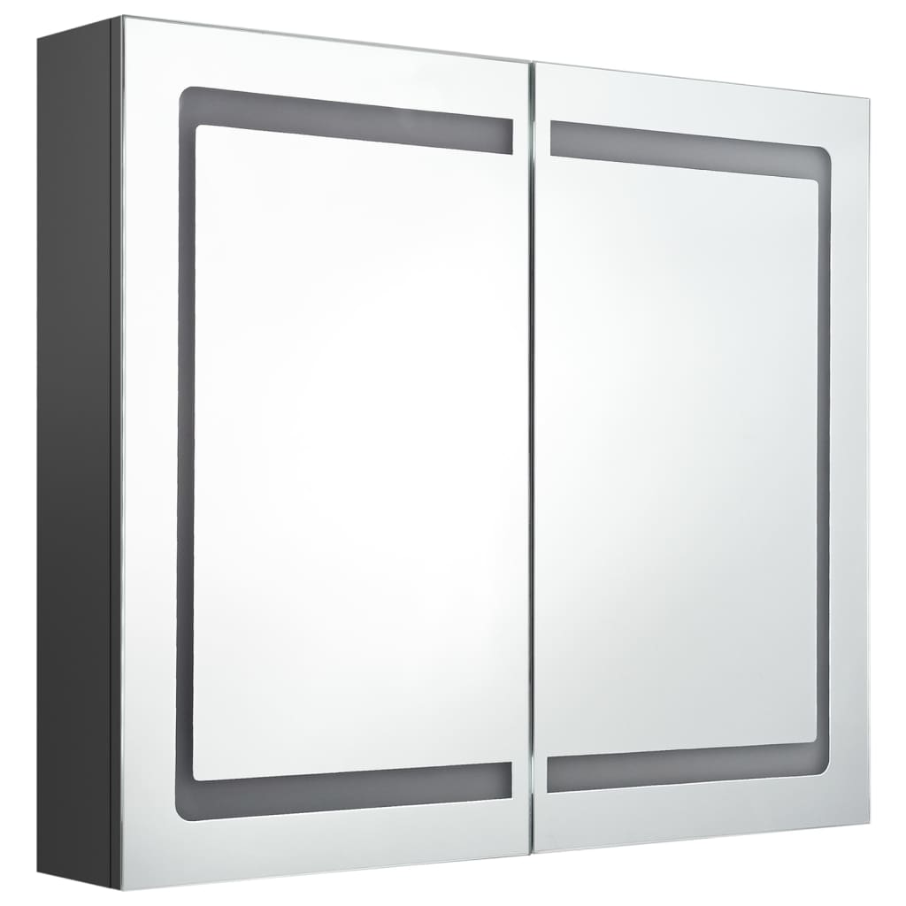 Bathroom Cabinet | Grey | MDF with Melamine Finish, Glass | Medium