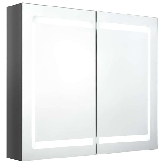 LED Bathroom Mirror Cabinet Shining Grey 80x12x68 cm