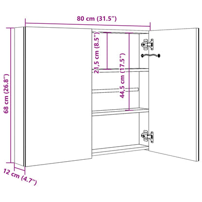 Bathroom Cabinet | Shining Grey | MDF in Melamine Finish, Glass