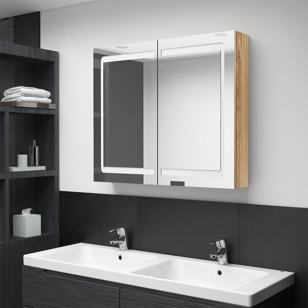 Bathroom Cabinet | Oak | MDF with melamine finish, glass | Medium