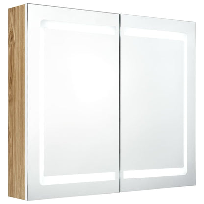 Bathroom Cabinet | White and oak | MDF board with melamine finish, glass