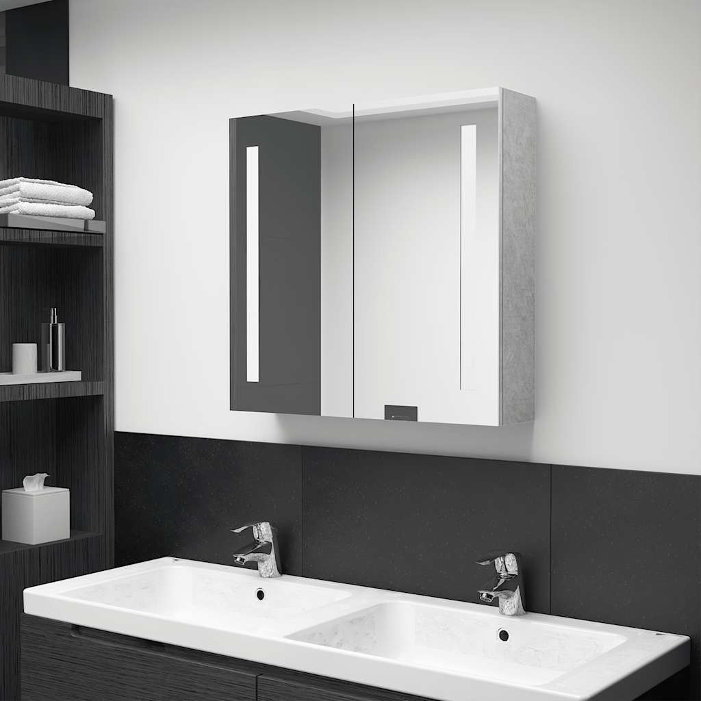 Bathroom Cabinet | Concrete Grey | MDF in melamine finish, glass | Medium