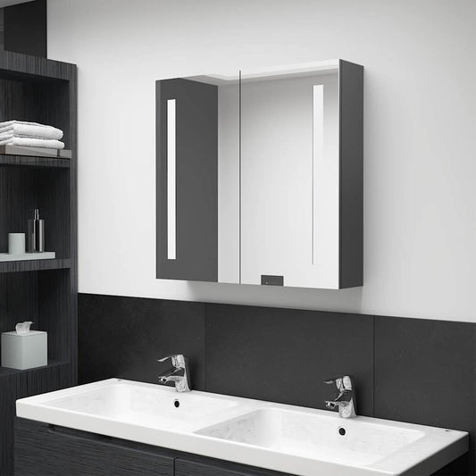 Bathroom Cabinet | Grey | MDF board with melamine finish, glass | Medium