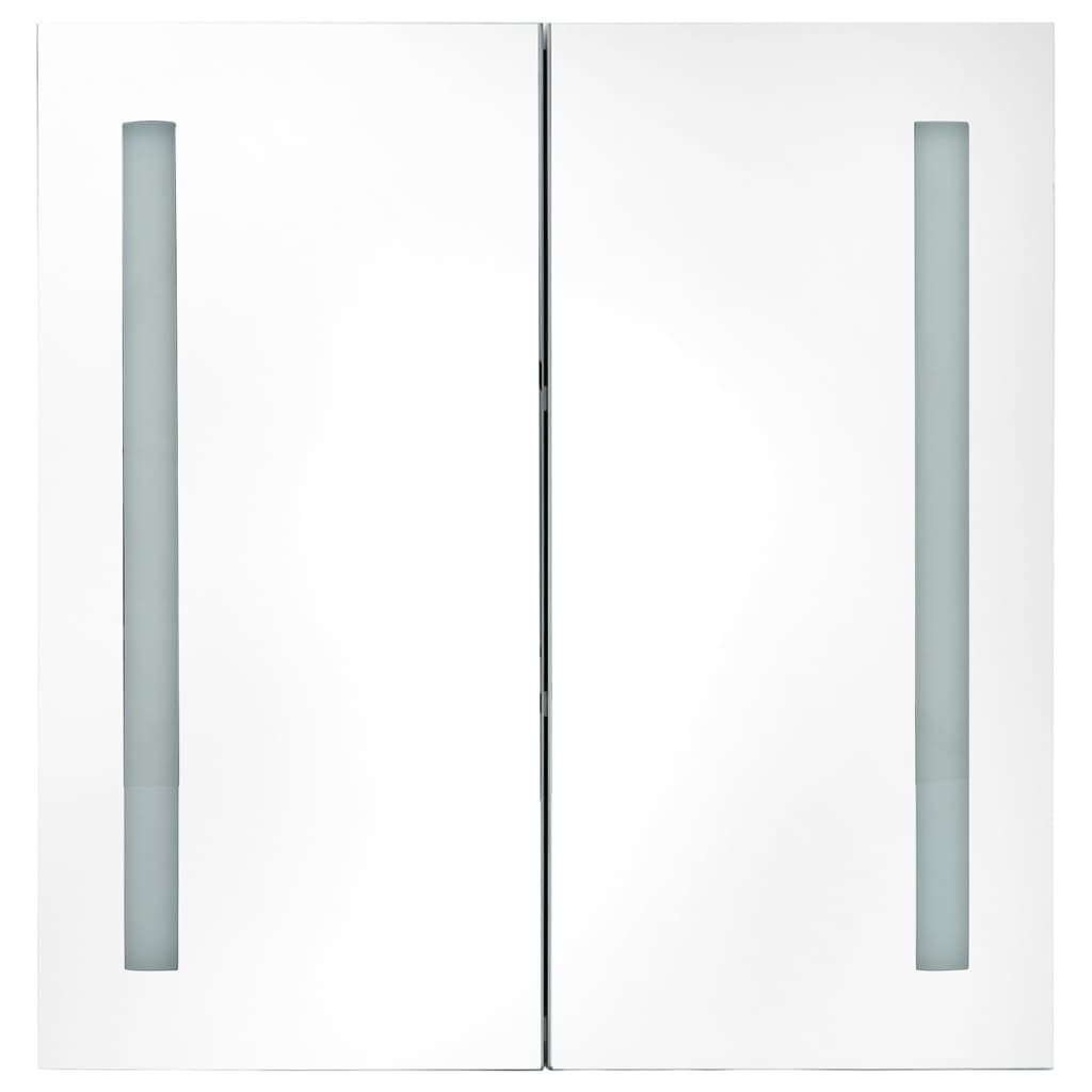 Bathroom Cabinet | White and Oak | MDF and Glass | Medium