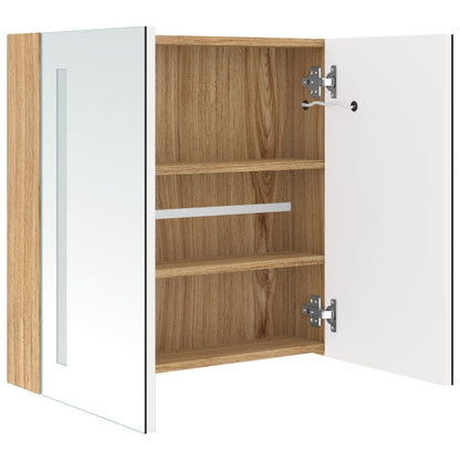 Bathroom Cabinet | White and Oak | MDF and Glass | Medium