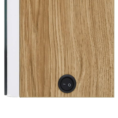 Bathroom Cabinet | White and Oak | MDF and Glass | Medium