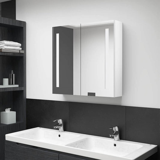 Bathroom Cabinet | Shining white | MDF with melamine finish, glass mirror