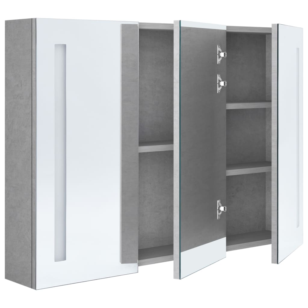 Bathroom Cabinet Concrete Gray MDF with melamine finish, glass mirror