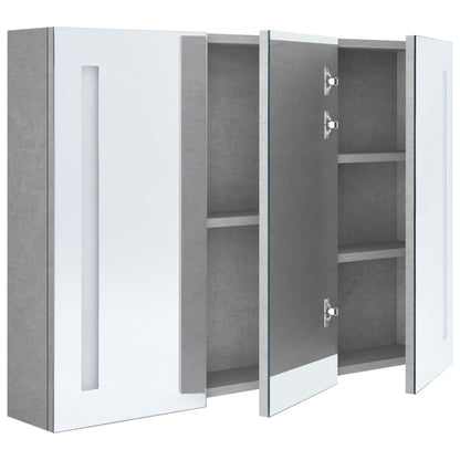Bathroom Cabinet Concrete Gray MDF with melamine finish, glass mirror
