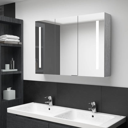 Bathroom Cabinet Concrete Gray MDF with melamine finish, glass mirror