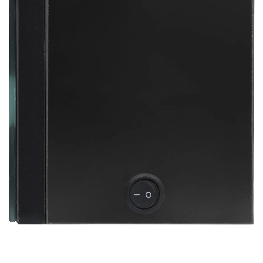 Bathroom Cabinet Shiny Black MDF Board with Melamine, Glass Mirror