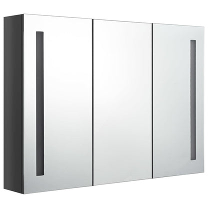 Bathroom Cabinet | Shining Grey | MDF with Melamine Finish, Glass Mirror