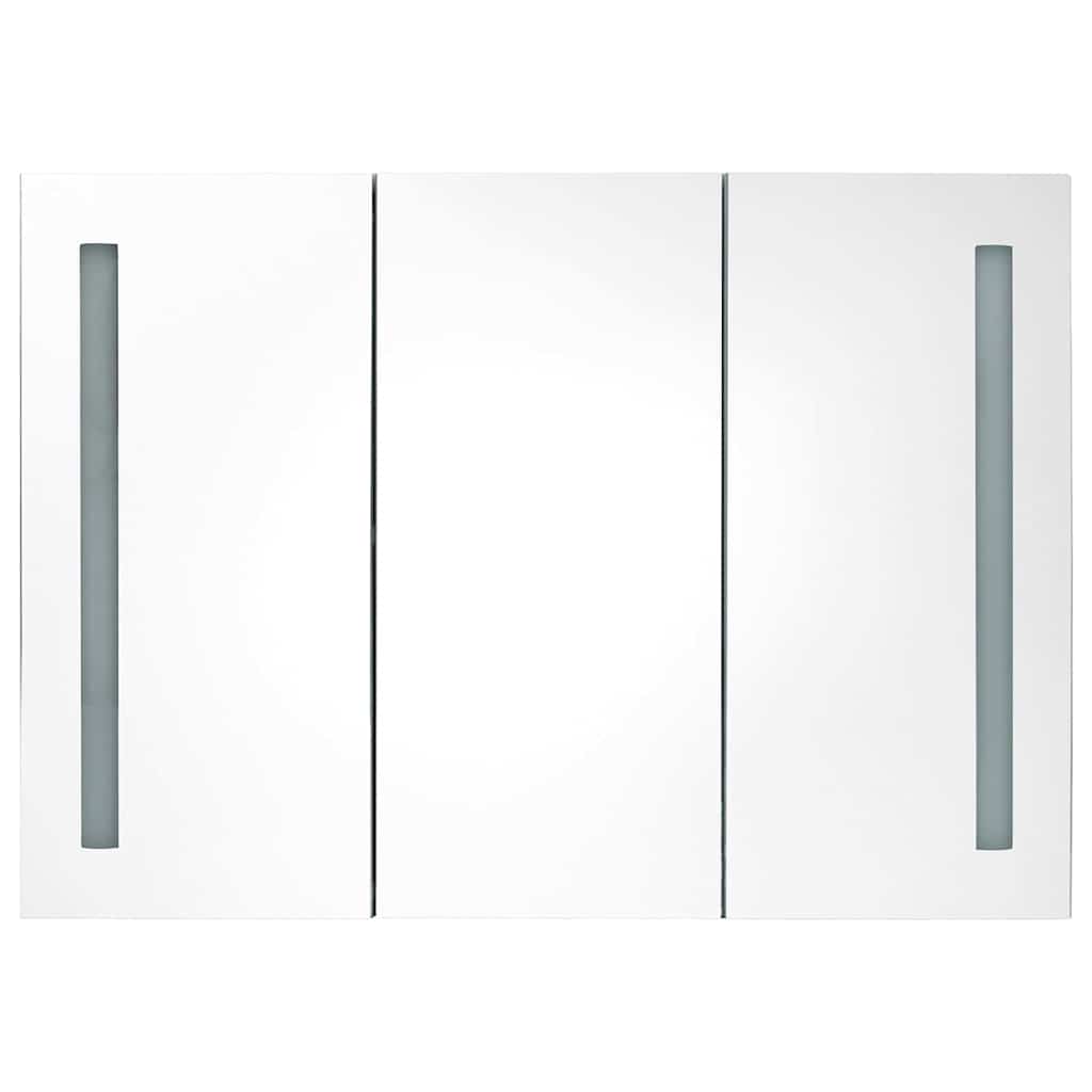 Bathroom Cabinet | White and Oak | MDF with melamine finish, glass mirror