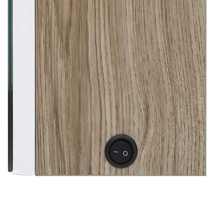 Bathroom Cabinet | White and Oak | MDF with melamine finish, glass mirror
