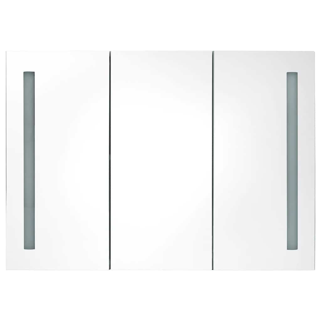 LED Bathroom Mirror Cabinet 35"x5.5"x24.4" Shining White