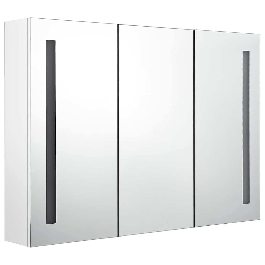 LED Bathroom Mirror Cabinet 35"x5.5"x24.4" Shining White