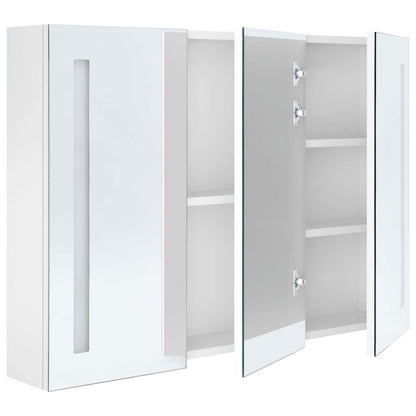 LED Bathroom Mirror Cabinet 35"x5.5"x24.4" Shining White
