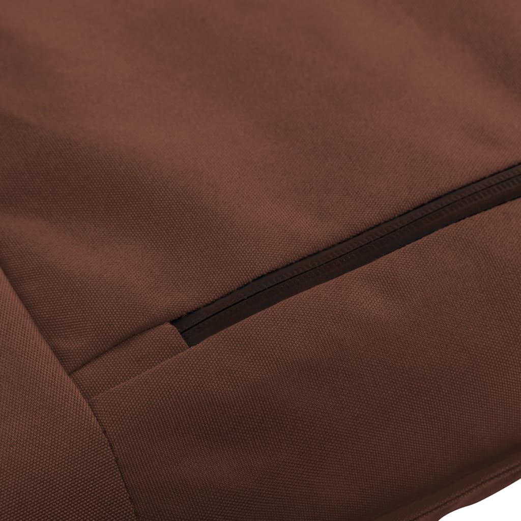 Foldable Sunlounger Oxford Fabric Brown