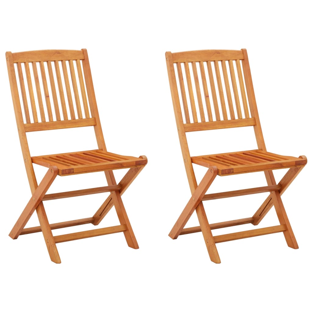 Garden Chair | Set of 2 | Natural wood | Solid eucalyptus wood | Standard
