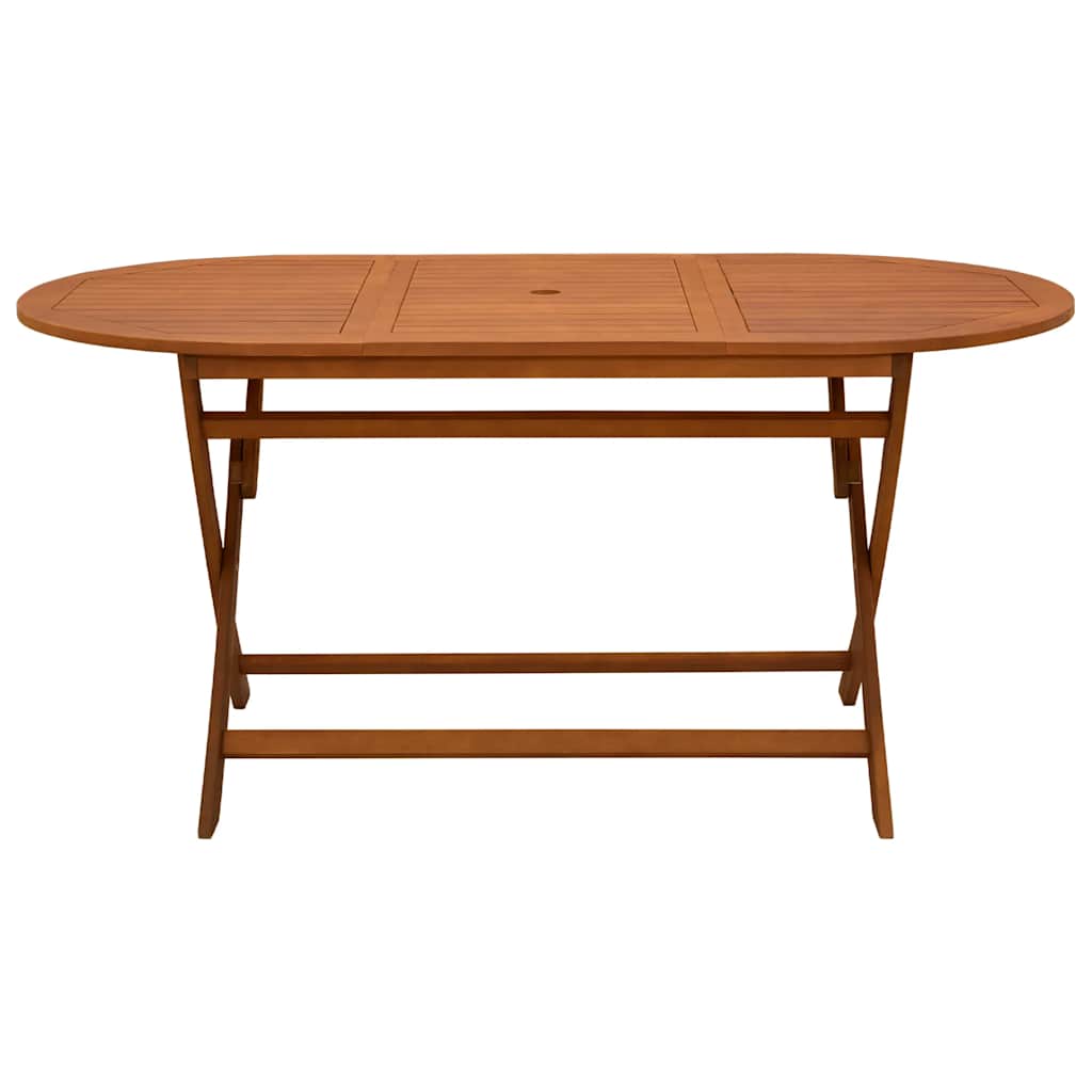 Folding Patio Table 63"x33.5"x29.5" Solid Eucalyptus Wood