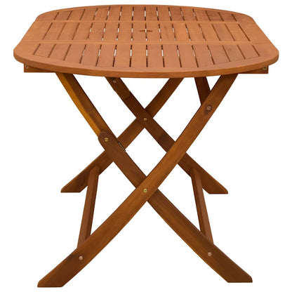Folding Patio Table 63"x33.5"x29.5" Solid Eucalyptus Wood