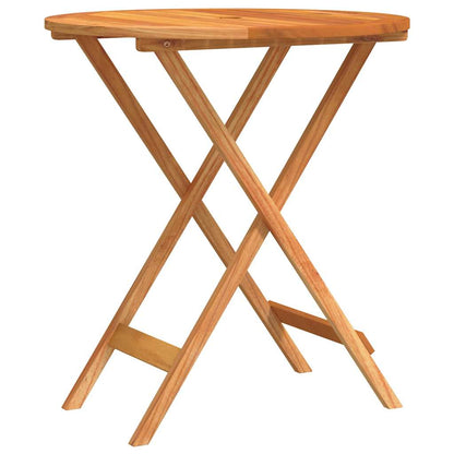 Folding Garden Table Ø60x75 cm Solid Eucalyptus Wood