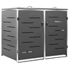 Double Wheelie Bin Shed 138x77.5x112.5 cm Stainless Steel