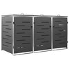 Triple Wheelie Bin Shed 207x77.5x112.5 cm Stainless Steel