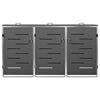 Triple Wheelie Bin Shed 207x77.5x112.5 cm Stainless Steel