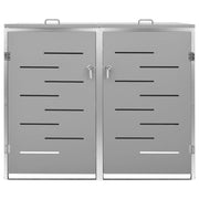 Double Wheelie Bin Shed 138x77.5x112.5 cm Stainless Steel