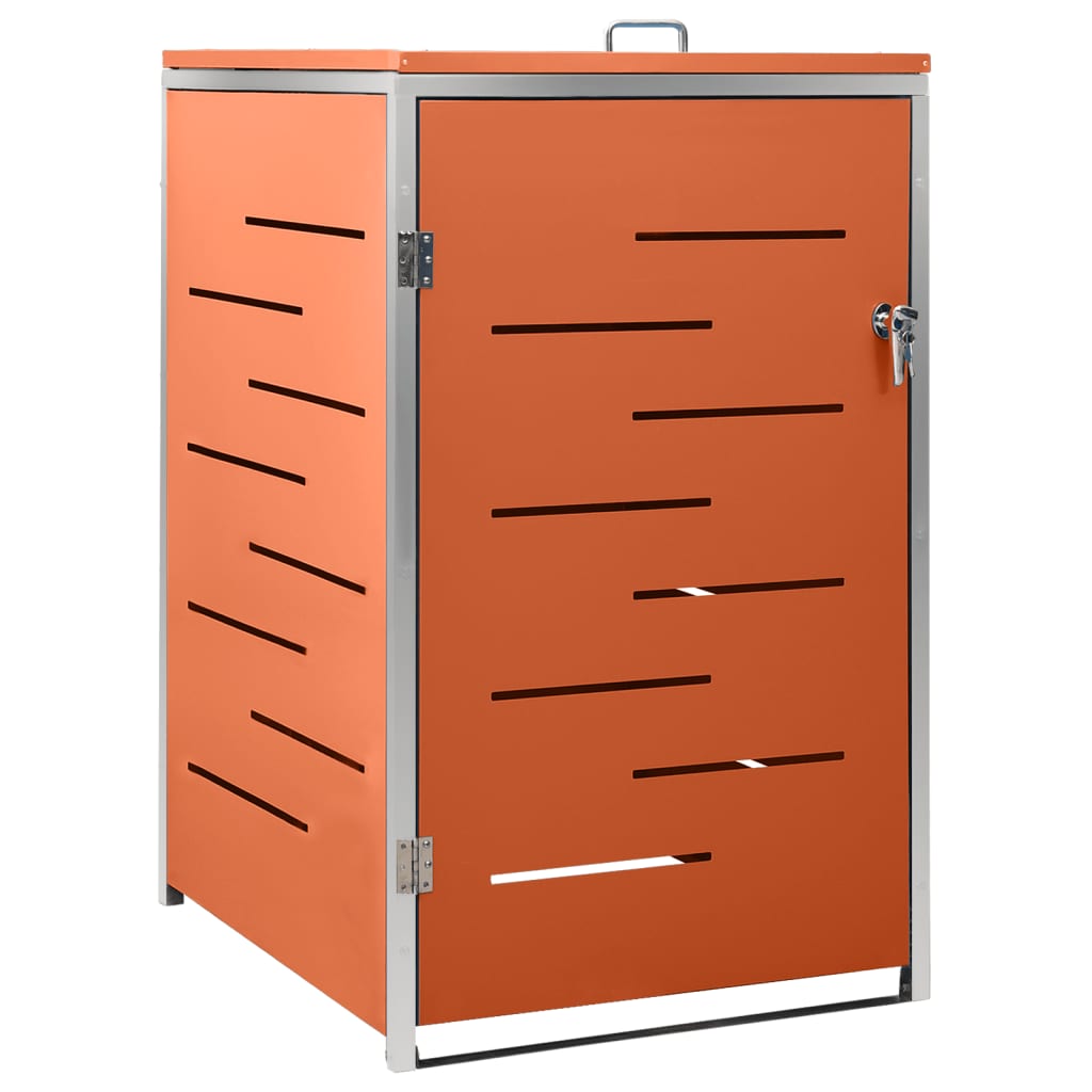 Single Wheelie Bin Shed 69x77.5x112.5 cm Stainless Steel