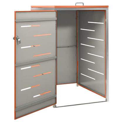 Single Wheelie Bin Shed 69x77.5x112.5 cm Stainless Steel