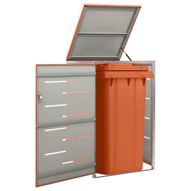 Single Wheelie Bin Shed 27.2x30.5x44.3" Stainless Steel