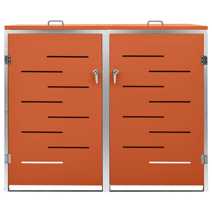 Double Wheelie Bin Shed 138x77.5x112.5 cm Stainless Steel