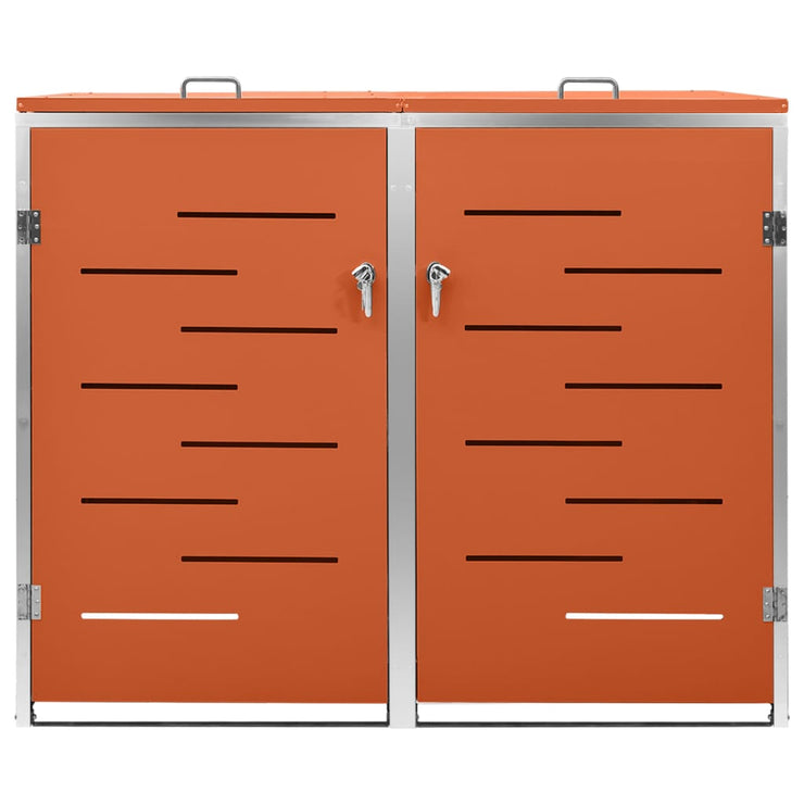 Double Wheelie Bin Shed 138x77.5x112.5 cm Stainless Steel