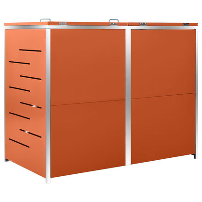 Double Wheelie Bin Shed 138x77.5x112.5 cm Stainless Steel