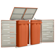 Double Wheelie Bin Shed 138x77.5x112.5 cm Stainless Steel