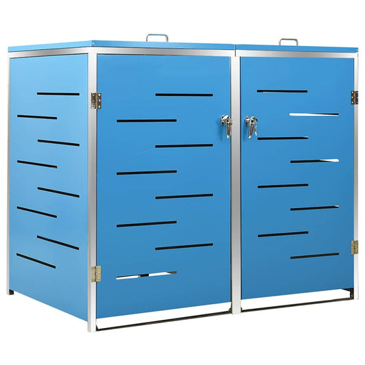 Double Wheelie Bin Shed 138x77.5x115 cm Stainless Steel