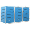 Triple Wheelie Bin Shed 207x77.5x112.5 cm Stainless Steel