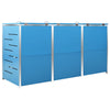 Triple Wheelie Bin Shed 207x77.5x112.5 cm Stainless Steel